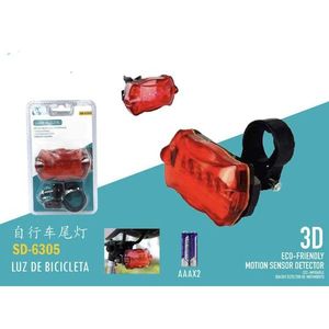 Luz Trasera para Bicicleta SD6305 con Sensor de Movimiento 3D Ecológica con Pilas AAA para Ciclismo - Product Image 1