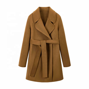 Garçon automne hiver <span class=keywords><strong>manteau</strong></span> pour femmes rétro Style coréen Double face cachemire laine fait à la main <span class=keywords><strong>mi</strong></span>-long vêtements d'extérieur - Product Image 4