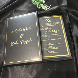 Invitations d'étiquettes de billets en acrylique de remerciement personnalisées Cartes de mariage Carte d'<span class=keywords><strong>invitation</strong></span> de mariage <span class=keywords><strong>avec</strong></span> boîte en papier - Product Image 5