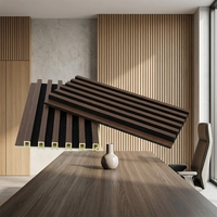 Panneau mural WPC OEM moderne ignifuge en placage de bois de charbon de bois, finition brillante UV, pour revêtement mural intérieur de luxe pour hôtels et bureaux
