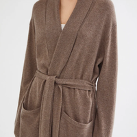 Robe en cachemire, mélange de soie et de cachemire, pour femme, blanche, super douce, longue, tricotée, avec ceinture
