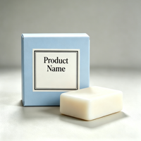 Ensemble de boîtes à savon en carton rigide bleu écologique personnalisable avec gaufrage et laminage mat pour emballage cadeau