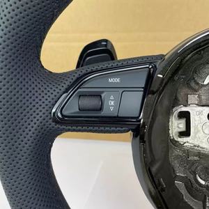 Volant de voiture sport en cuir JIANSHAN HX98734 pour Audi R8 <span class=keywords><strong>TT</strong></span> Mk2-Mk3 B8-B9 <span class=keywords><strong>RS</strong></span> TTS TTRs RS3-7 A3-A8 Q3-Q7, 3 branches, 35 mm, avec grip - Product Image 3