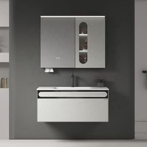 Set di Mobili Moderni <span class=keywords><strong>per</strong></span> Bagno con Armadietto a Parete e <span class=keywords><strong>Specchio</strong></span>, Mobile Doccia <span class=keywords><strong>per</strong></span> Bagno - Product Image 2