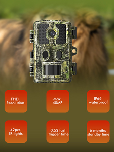 กล้องดักถ่ายสัตว์ป่า 58 ล้านพิกเซล อินฟราเรด กล้องวงจรปิดภายนอกอาคาร ความละเอียด 2.7K กล้องตรวจจับความร้อนสำหรับล่าสัตว์ พร้อมระบบมองเห็นกลางคืน เซ็นเซอร์ CMOS - Product Image 3