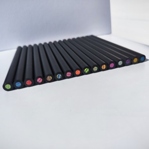 Crayons de couleur arc-en-ciel en bois noir de qualité supérieure, logo personnalisé, FSC, crayons de couleur professionnels pour artistes, fournitures scolaires - Product Image 1