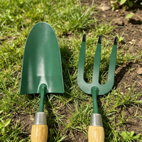 Truelle de jardin en acier inoxydable avec manche confortable en bois de frêne courbé, petite pelle à main pour ameublir la terre des jardinières et désherber