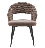 Chaise de salle à manger en tissu au design moderne en rose brun noir-Mobilier de bureau à domicile en métal pour cuisine hôtel restaurant appartement