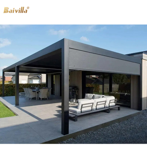 Pérgola Bioclimática Motorizada de Aluminio Resistente con Luces LED y Pantalla Enrollable, <span class=keywords><strong>Precio</strong></span> de Fábrica - Product Image 4