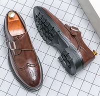 Nouvelles Chaussures Monk en Cuir pour Hommes 2025 avec Boucle Métallique, Oxfords Formels Élégants pour le Bureau