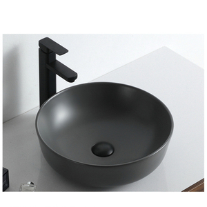 Fabricant Bathfriend, prix avantageux, lavabo rond compact en céramique <span class=keywords><strong>pour</strong></span> salle de bain, couleur noire, lavabo <span class=keywords><strong>pour</strong></span> shampoing - Product Image 5