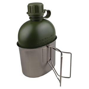 Free sample Top-Grade Aluminum <b>1</b>-<b>Litre</b> Drinking Tactical <b>Water</b> Cateen with Green and Black Camouflage Cover - Product Image 4