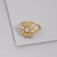 Milskye bijoux de luxe 925 argent or opale pierre haute bague de cocktail polie
