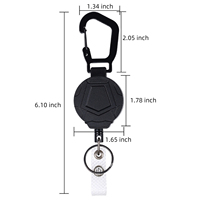 Portacredenciales Retráctil con Clip para Cinturón, Cordón de Acero Inoxidable de 23.6 Pulgadas, Ligero, para Credenciales de Identificación, Llavero, Mosquetón