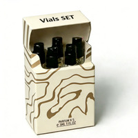 Boîte en papier personnalisée pour échantillons de parfum, style cigarette, design rayé, pour flacons de parfum de 1 ml, 2 ml, 3 ml, 5 ml