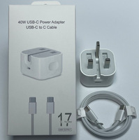 Chargeur PD Type C 40W pour iPhone avec câble, ensemble de chargeurs Type C EU US UK 40W, chargeur iPhone, chargeur Apple 18 17 16 15 Pro Max