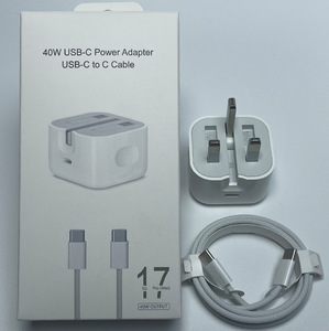 <span class=keywords><strong>Cargador</strong></span> PD Tipo C de 40W para iPhone con <span class=keywords><strong>Cable</strong></span>, Enchufe EU/US/UK, <span class=keywords><strong>Cargador</strong></span> de 40W para iPhone, <span class=keywords><strong>Cargador</strong></span> para <span class=keywords><strong>Apple</strong></span> 18 17 16 15 Pro Max - Product Image 1