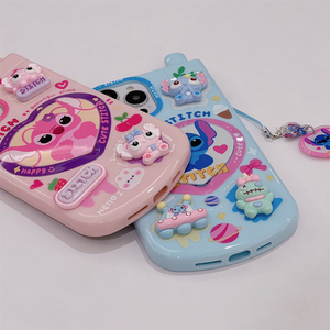 เคสโทรศัพท์กระจกแต่งหน้าสไตล์การ์ตูนน่ารักสุดหรูพร้อมขาตั้งสำหรับ iPhone 12 13 14 15 PRO MAX - Product Image 4