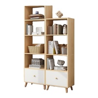 Étagère en bois massif nordique, bibliothèque et étagère au sol pour salon, bibliothèque créative simple pour chambre à coucher, petite armoire de rangement