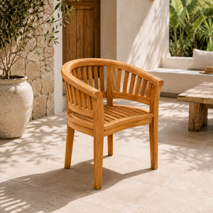 Chaise de jardin en teck écologique - Siège extérieur confortable et durable pour cour, parc, villa et patio - Product Image 3