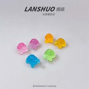 Lanshuo Mini Tortuga de Resina, Accesorios de Joyería, Adornos de Escritorio Coloridos, Transparentes y Lindos - Product Image 4