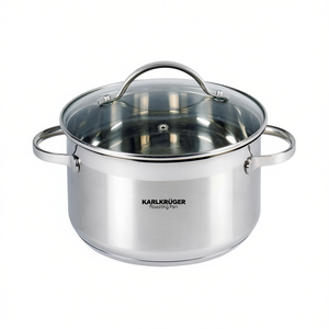 Plat à rôtir KARL KRGER 1,5 L 16 cm en acier inoxydable avec couvercle pour la cuisson de la viande - Product Image 2