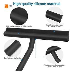 Raschietto <span class=keywords><strong>doccia</strong></span> in silicone nero di successo con gancio in silicone / supporti magnetici 3M / supporto in metallo - Product Image 4