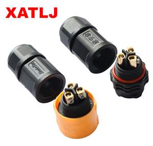 Разъем XATLJ <span class=keywords><strong>2</strong></span>-контактный круглый, водонепроницаемый IP67, 300В 20А, авиационный штекер-розетка, панельный монтаж, 3P, сплав - Product Image 6