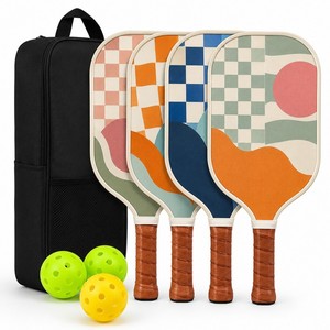 Juego de Palas de Pickleball Portátiles HYM Honeycomb Core con 4 Palas, 4 Pelotas y 1 Bolsa para Recreación Familiar y Entrenamiento en Interiores y Exteriores - Product Image 1