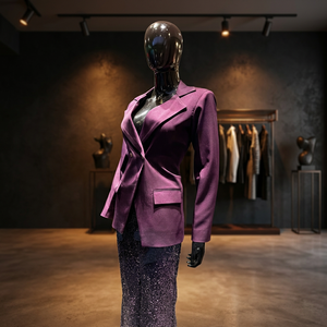 Glam Sequin Waterproof Floral Summer Casual Pants <b>Blazer</b> <b>Set</b> High Shine Finish Tailored Jacket Matching Pants Designed Statement - Product Image 1