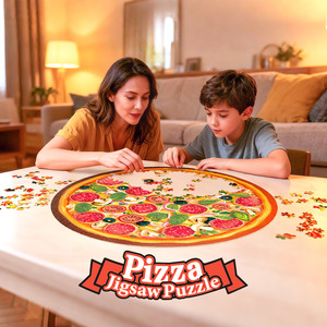 Rompecabezas <span class=keywords><strong>de</strong></span> Pizza Personalizado <span class=keywords><strong>de</strong></span> 500 Piezas, Cartulina Blanca, Acabado Brillante, Grosor Personalizable, Corte <span class=keywords><strong>de</strong></span> Precisión, Ecológico y Certificado - Product Image 5