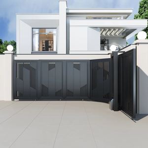 Portes pliantes coulissantes automatiques d'alliage d'aluminium de porte rétractable électrique intelligente durable pour l'hôtel de parc de cour de villa de jardin - Product Image 1