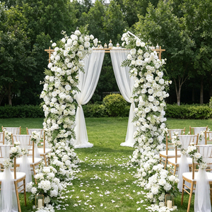 DKB Factory Wholesale Artificial Silk <b>Flower</b> Horn Arch Wedding <b>Flower</b> Arch Customizable Size Color High Simulation for Wedding - Product Image 1