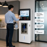 Distributeur d'eau avec paiement mobile, purificateur RO 800 GPD, désinfection UV, capacité 100L, plateforme cloud, borne de recharge