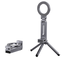 Support de téléphone magnétique pliable avec rotation à 360° pour la diffusion en direct, l'enregistrement vidéo et le travail mobile