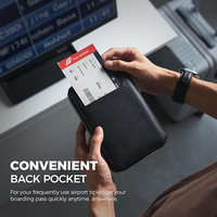 Organisateur de documents de voyage personnalisé, portefeuille de passeport avec blocage RFID, fermeture éclair, porte-passeport en cuir PU pour 4 à 8 passeports, famille
