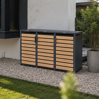Poubelle mobile extérieure en aluminium, anti-rouille, anti-UV, pour garage et entrepôt