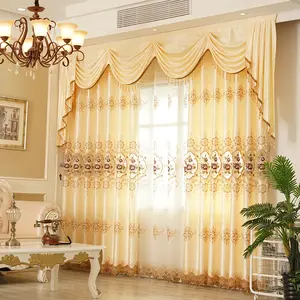 Wholesale luxury European style blackout embroidered curtains custom design jacquard curtains living room bedroom curtains