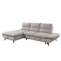 Canapé-lit convertible en tissu, design européen moderne, deux places, en forme de L, avec rangement, pliable, pour hôtel, durable, OEM