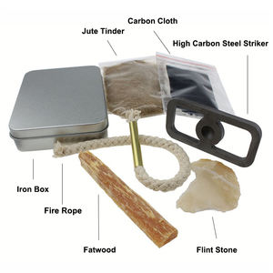 Hojalata de bolsillo de yute de supervivencia, piedra de fuego de arranque con Fatwood - Product Image 6