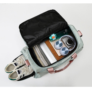 Custom logo New Large Capacity Independent <strong>Shoes</strong> <strong>Compartment</strong> Sports Gym <strong>Bag</strong> Short Business Travel Luggage <strong>Bag</strong> for Female - Product Image 5