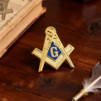 Gran Oferta: Insignias de Solapa Masónicas 3D, Insignias Metálicas Plateadas al por Mayor, Pin Esmaltado Personalizado para Decoración de Trajes y Ropa, Masónico con Caja