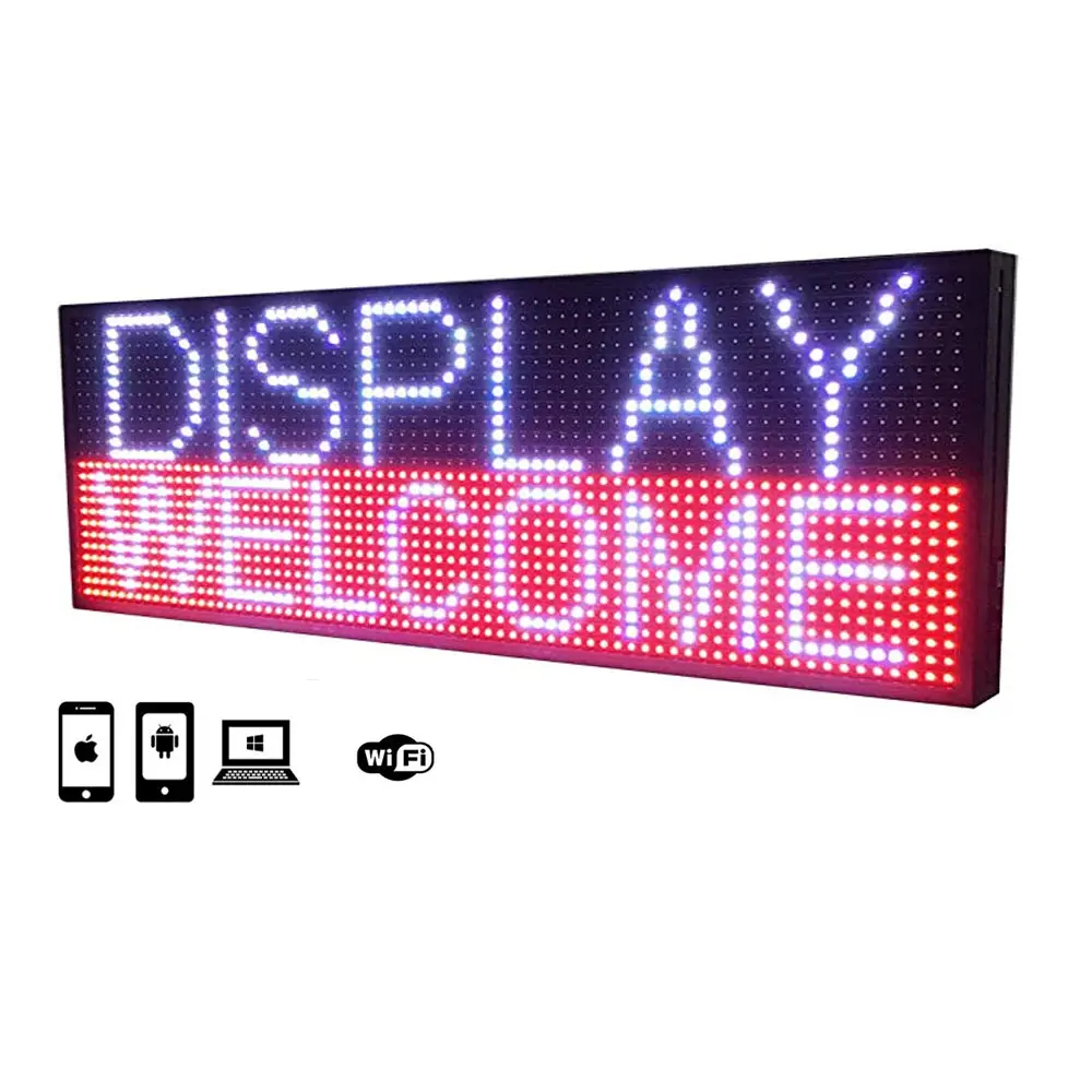 Programlanabilir kaydırma led hareketli mesaj işareti tam renkli özelleştirilmiş P10 led ekran açık işareti nokta matris Led ekran