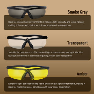 सामरिक गोगल्स एस एयरसॉफ्ट विंडप्रूफ शूटिंग चश्मा एचडी 3 लेंस मोटोक्रॉस मोटरसाइकिल पर्वतारोहण सुरक्षित चश्मा - Product Image 6