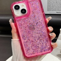 Époxy 3 en 1 360 Transparent Glitter Fantaisie Anti Choc pour Doublures de coque de téléphone S24FE A55 A35 5G