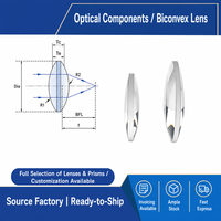 Lentille convexe sphérique biconvexe K9 en verre optique de laboratoire, avec revêtement AR, haute précision, pour imagerie et focalisation, vente en gros sur mesure