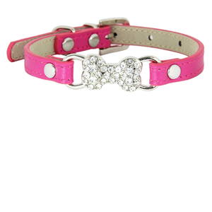 Benutzer definierte XL Hund Leder halsband für kleine Hunde und Katzen Solid Letter Charm <span class=keywords><strong>Name</strong></span> Hals PU Halsbänder Niedlichen DIY-Stil - Product Image 1