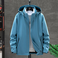 Blouson Bombardier Léger et Décontracté Homme Aoyema à Capuche, Tissu Tactique Softshell Coupe-Vent Grande Taille avec Fermeture Éclair