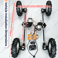 Vehículo Eléctrico Todoterreno con Tracción en las Cuatro Ruedas, Control Remoto, Freno Electromagnético en Ejes Delanteros y Traseros, 1T 48V1000W