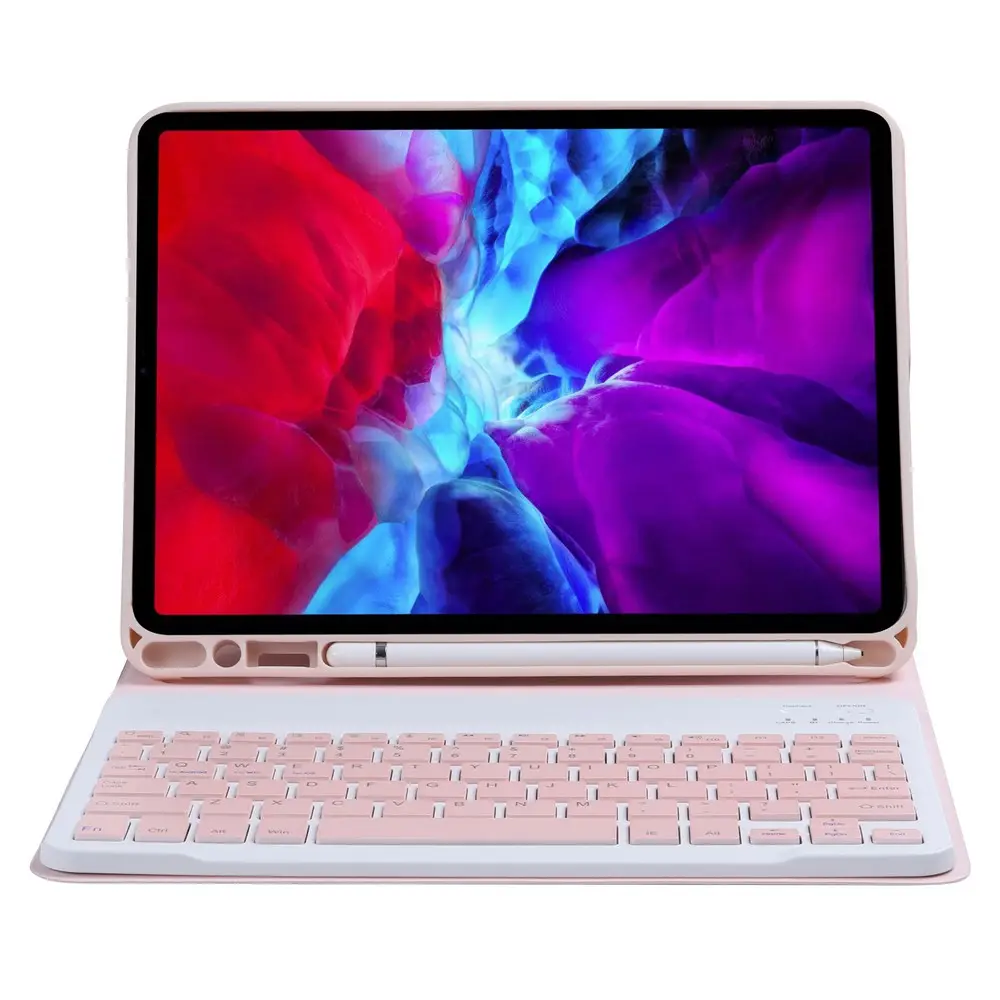 T11B ठोस रंग Detachable एबीएस चॉकलेट कुंजी कोर पु चमड़े स्टैंड कीबोर्ड कवर प्रकरण iPad के लिए प्रो 11 2020
